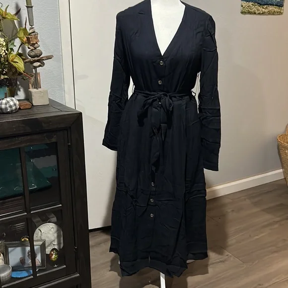 fashion on earth dress Elegant Earth-Tone Maxi Dress for Women: High Waist Ruched V-Neck Slee –  Canary Houze main image 0